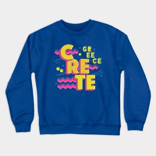 Retro 90s Crete, Greece Crewneck Sweatshirt